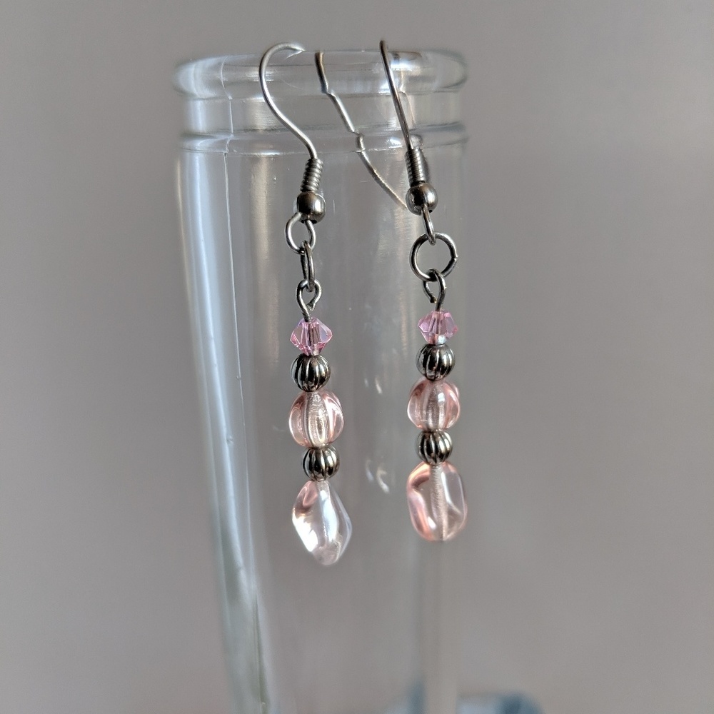 NWOT Pink Swarovski Ear Rings